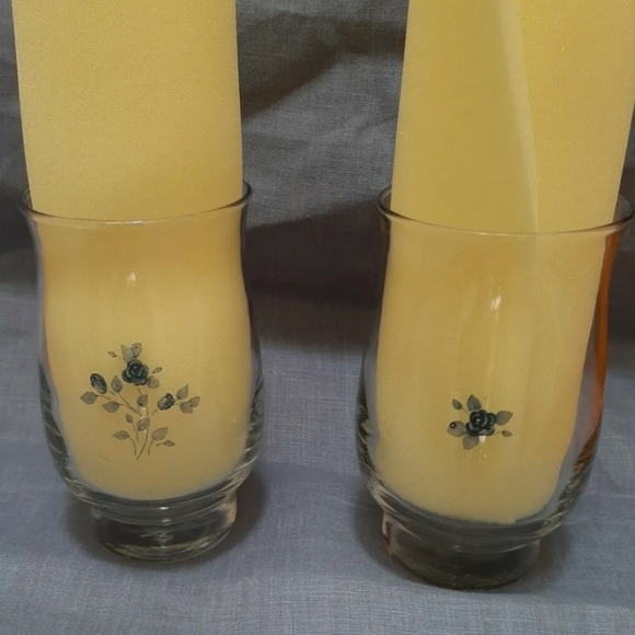 Pfaltzgraff Poetry Blue Rose Pattern drinking glasses set of 2 TUMBLERS - Picture 10 of 15
